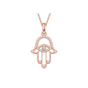 Pendentif diamants synthétiques ronds 0.22 carat or rose 14 carats Sarah